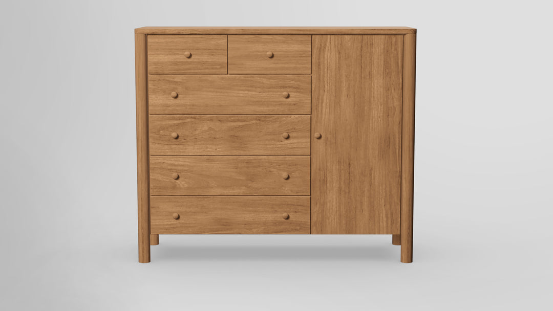 Childspose 6 Drawer Chest Combo Right Wardrobe