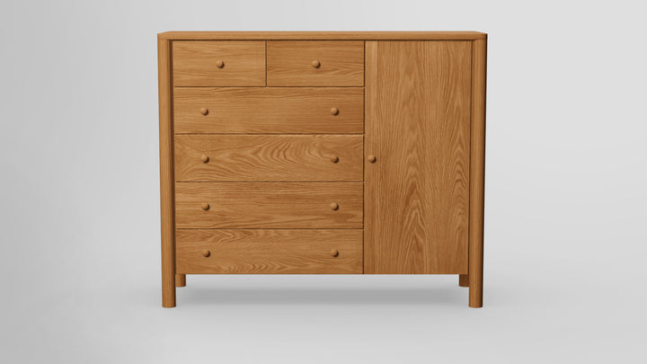 Childspose 6 Drawer Chest Combo Right Wardrobe