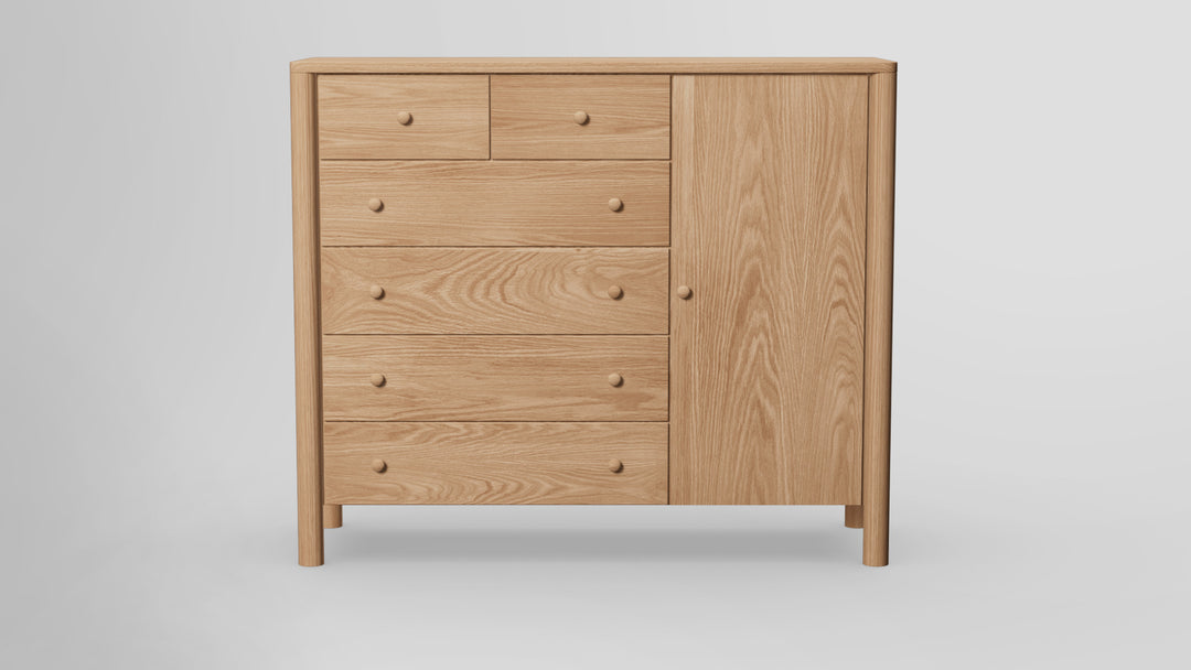 Childspose 6 Drawer Chest Combo Right Wardrobe