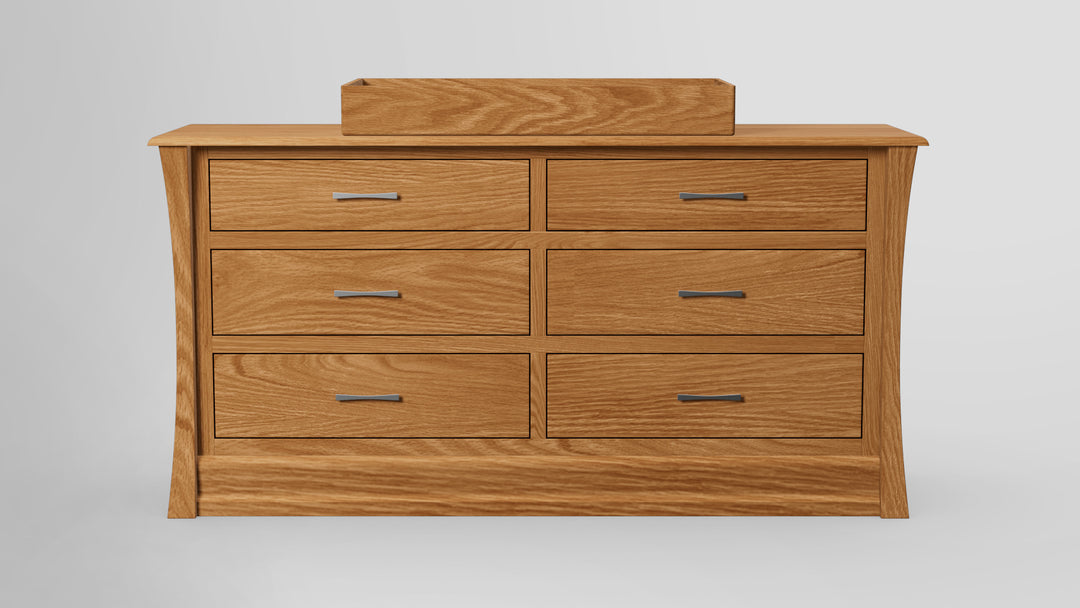 solid wood dresser changing table low voc water-based finish eu Babyletto Yuzu 3-Drawer Changer Dresser Natural Walnut
