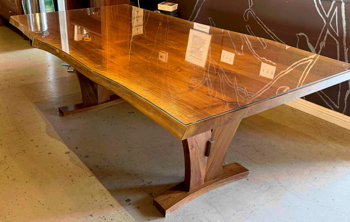 Live Edge Table Desk 80 inch x 45" inch Walnut With Glass Top
