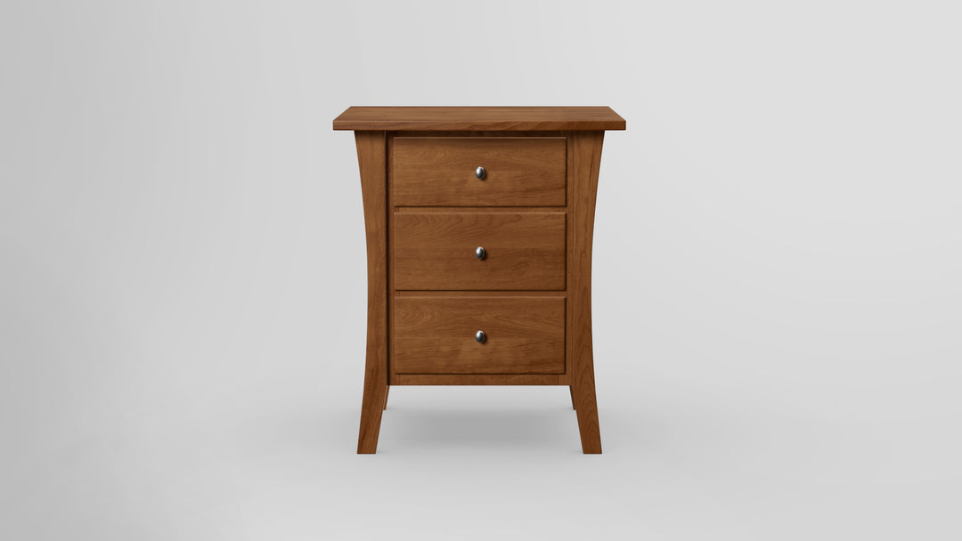 Forest Green 3 Drawer Night Stand