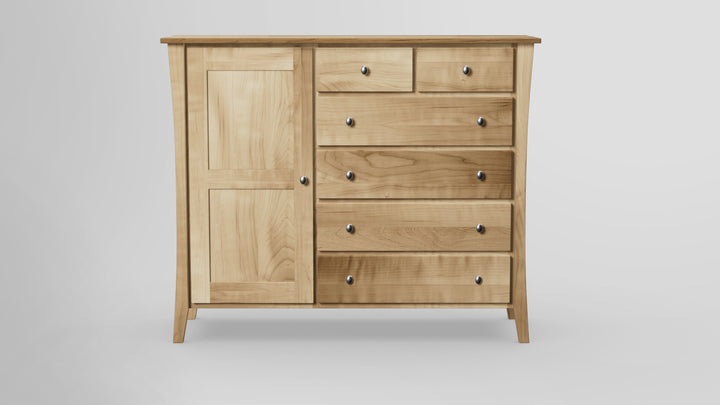 Forest Green 6 Drawer Chest Combo Left Wardrobe