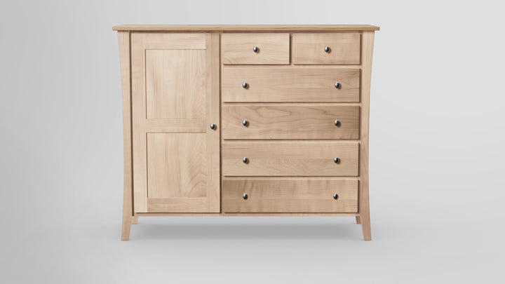 Forest Green 6 Drawer Chest Combo Left Wardrobe