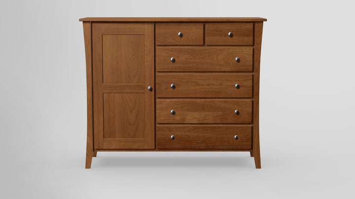 Forest Green 6 Drawer Chest Combo Left Wardrobe