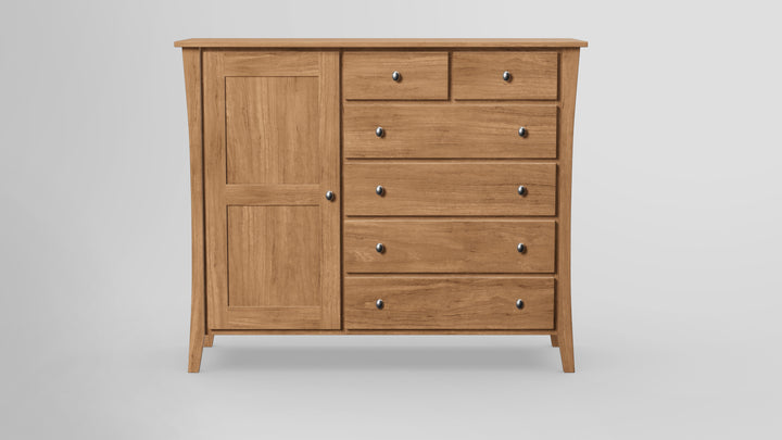 Forest Green 6 Drawer Chest Combo Left Wardrobe