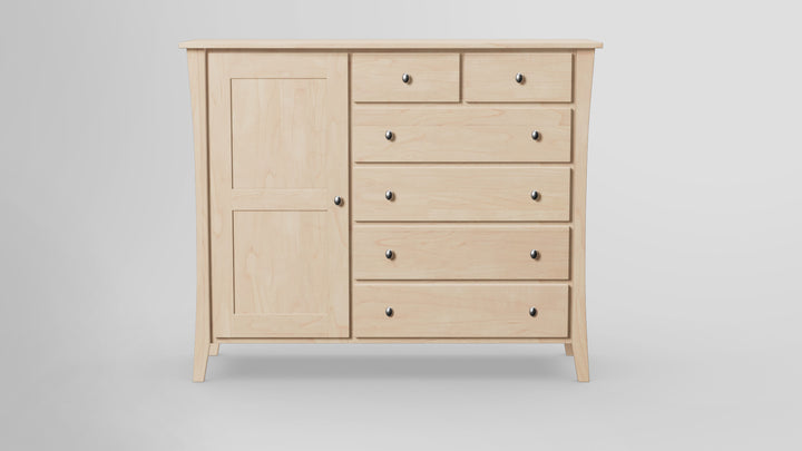 Forest Green 6 Drawer Chest Combo Left Wardrobe