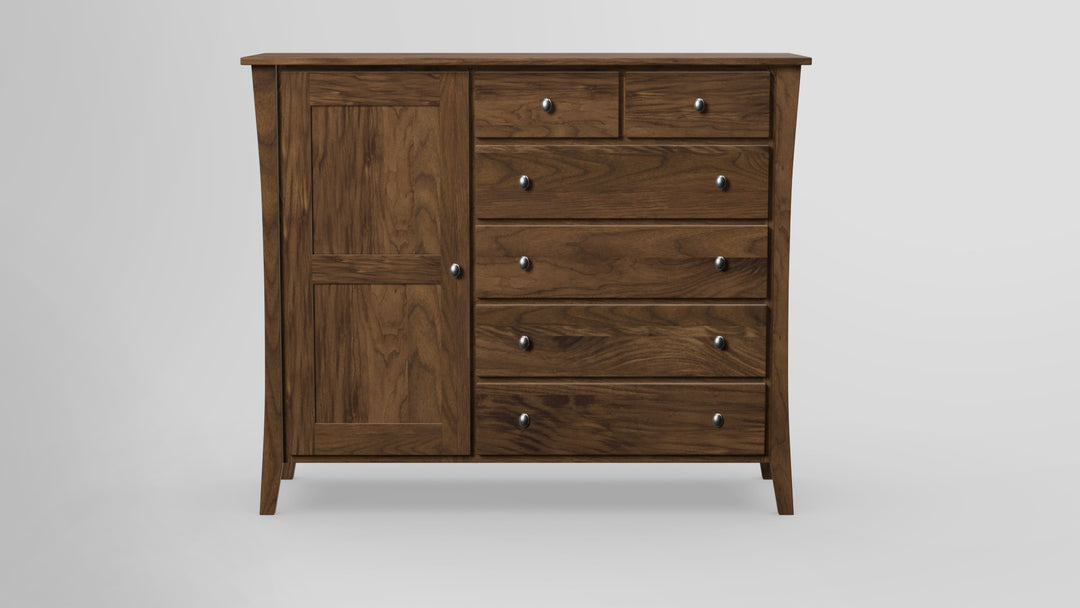 Forest Green 6 Drawer Chest Combo Left Wardrobe