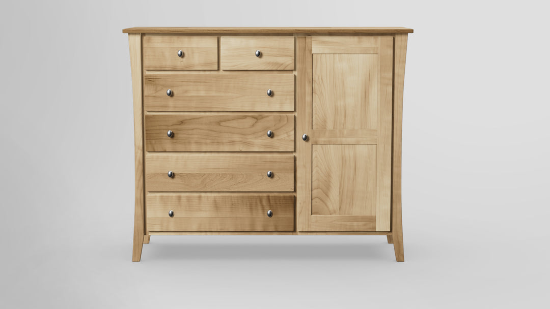 Forest Green 6 Drawer Chest Combo Right Wardrobe