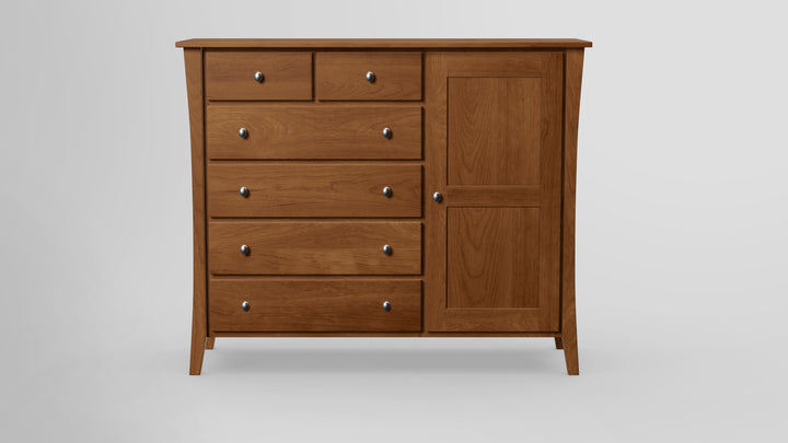 Forest Green 6 Drawer Chest Combo Right Wardrobe