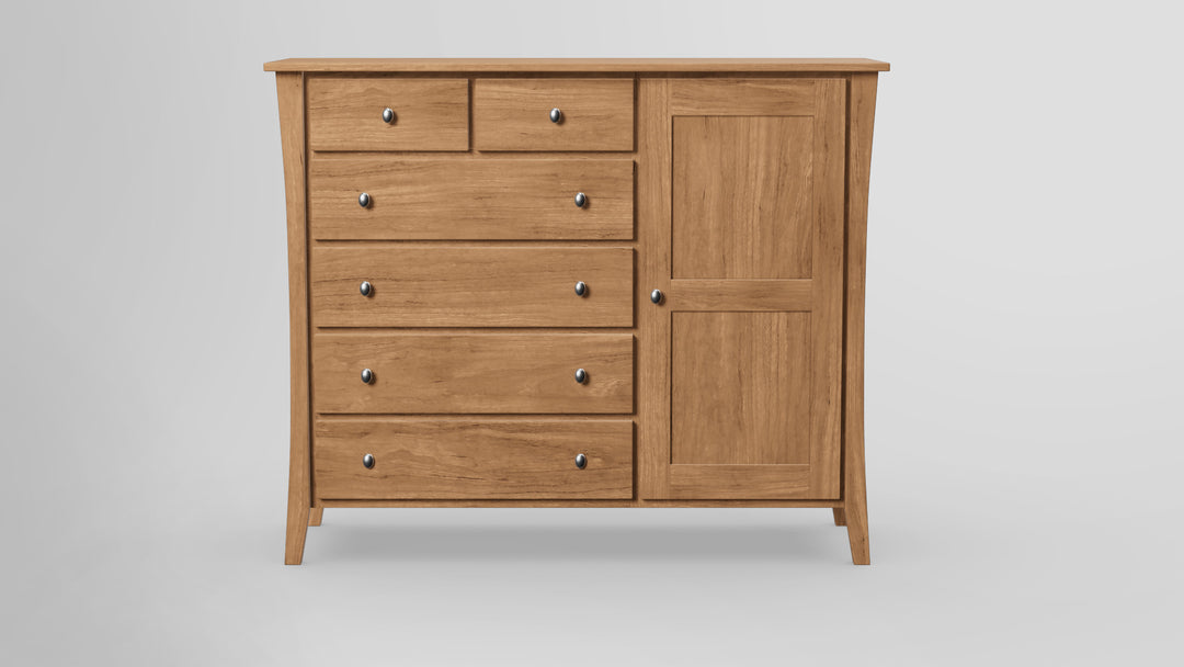 Forest Green 6 Drawer Chest Combo Right Wardrobe
