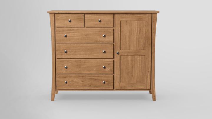 Forest Green 6 Drawer Chest Combo Right Wardrobe