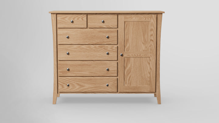 Forest Green 6 Drawer Chest Combo Right Wardrobe