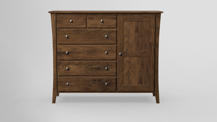 Forest Green 6 Drawer Chest Combo Right Wardrobe