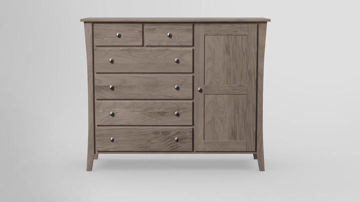 Forest Green 6 Drawer Chest Combo Right Wardrobe