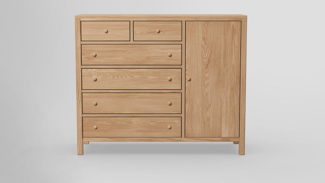 Gratitude 6 Drawer Chest Combo Right Wardrobe