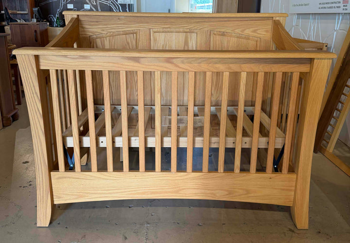 Clover Green Panel Crib Red Oak (Floor Model)