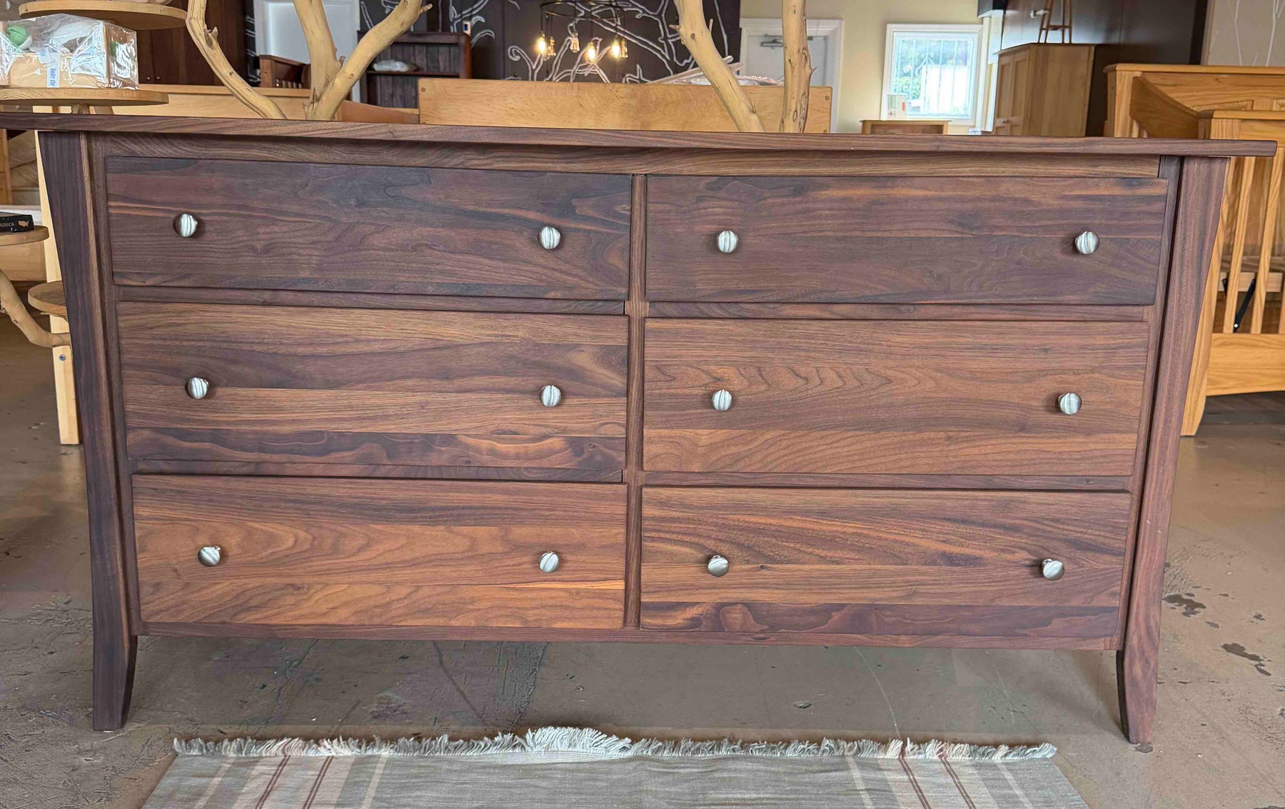 Forest Green 6 Drawer Dresser in Walnut (Floor Model)