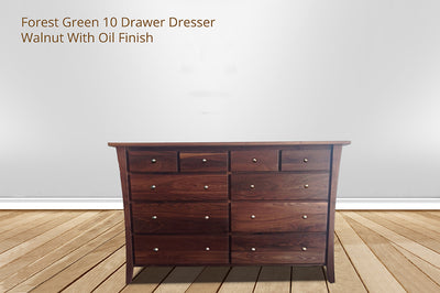 Forest Green 10 Drawer Dresser
