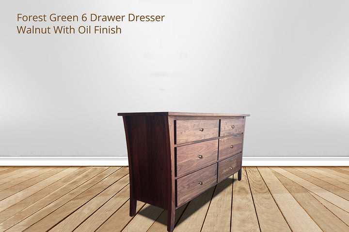 Forest Green 6 Drawer Dresser