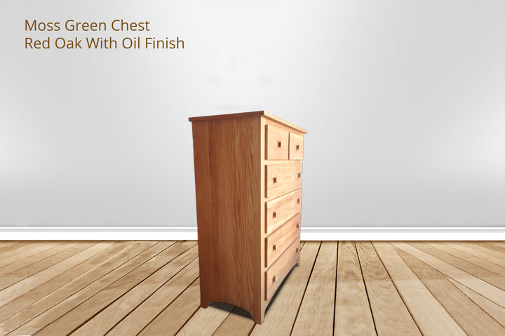 Moss Green 6 Drawer Chest