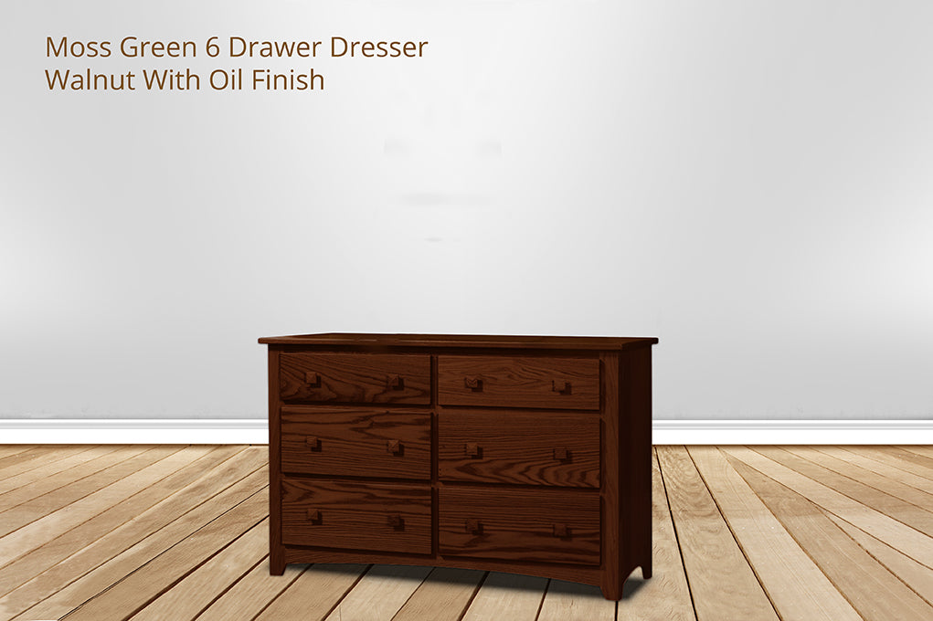 Moss Green 6 Drawer Dresser