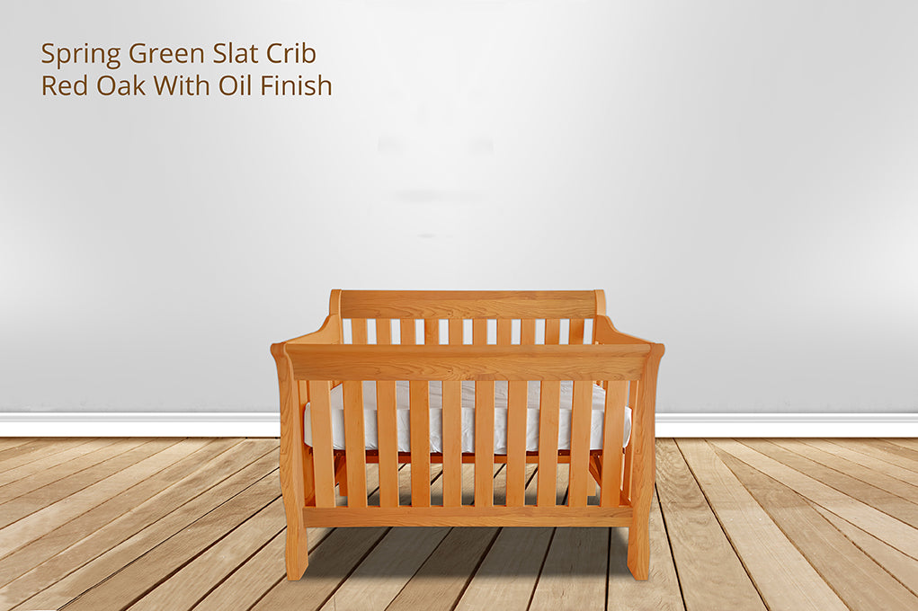 Spring Green Sleigh Slat Crib