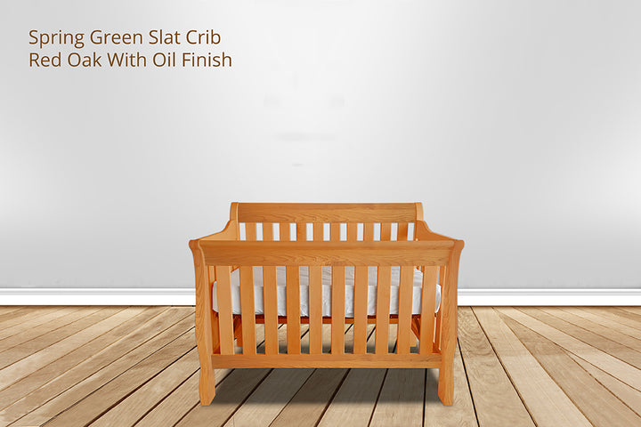 Spring Green Sleigh Slat Crib