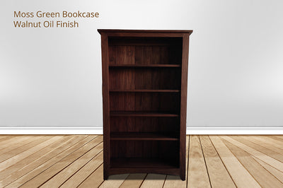 moss green bookcase
