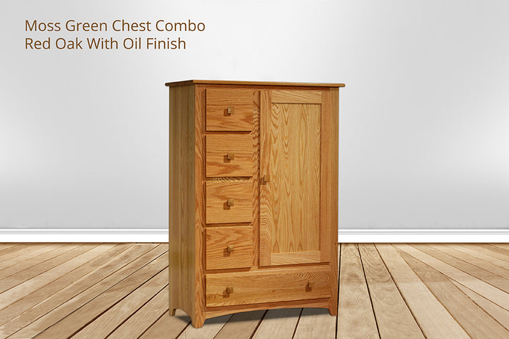 Moss Green 5 Drawer Chest Combo