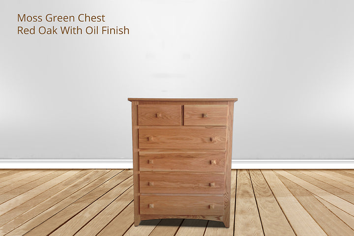 Moss Green 6 Drawer Chest