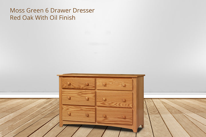 Moss Green 6 Drawer Dresser