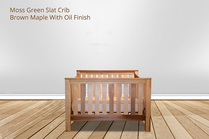 Moss Green Slat Crib