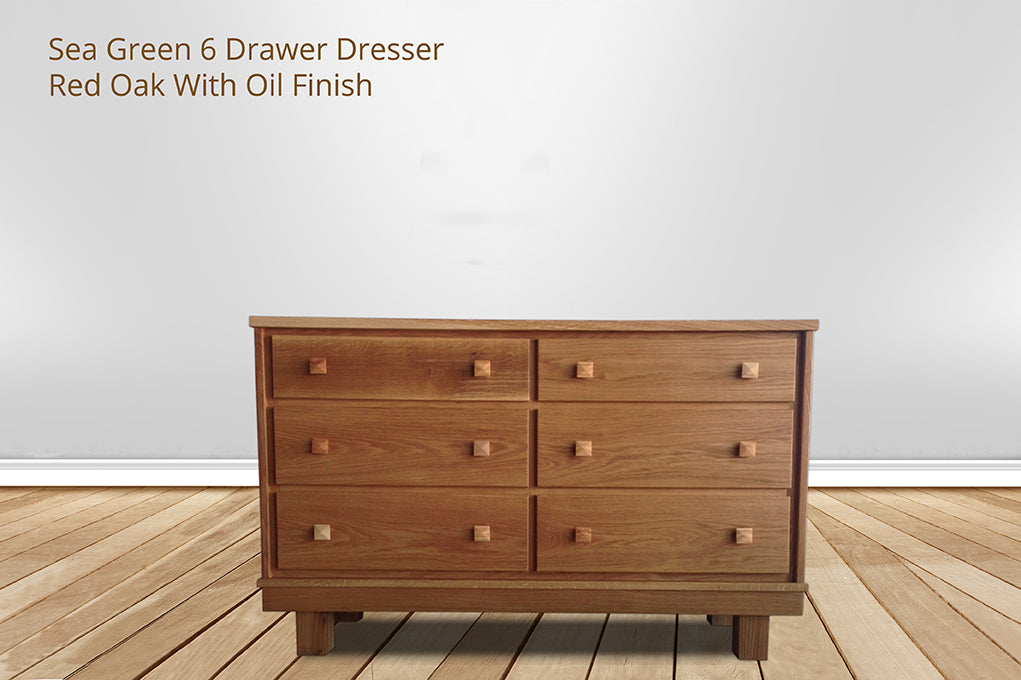 Sea Green 6 Drawer Dresser