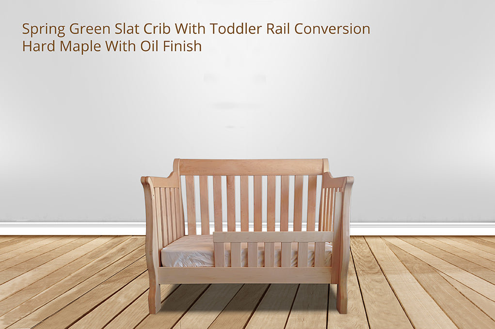 Spring Green Sleigh Slat Crib