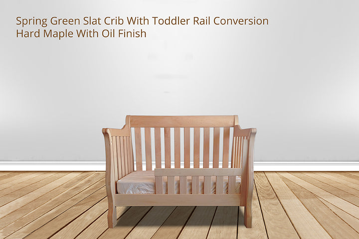 Spring Green Sleigh Slat Crib