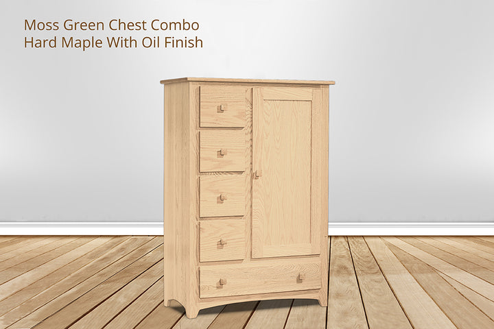 Moss Green 5 Drawer Chest Combo