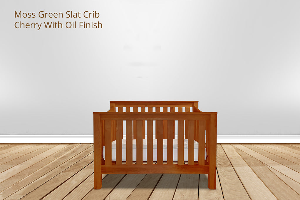 Moss Green Slat Crib
