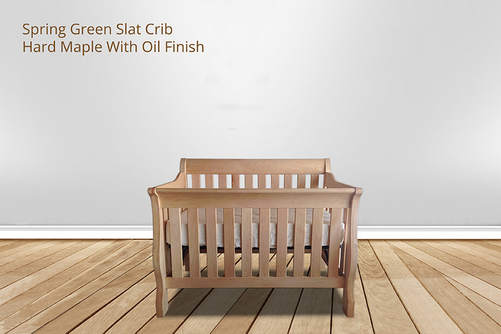 Spring Green Sleigh Slat Crib