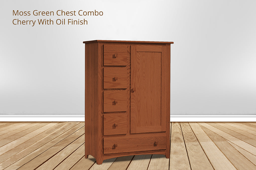 Moss Green 5 Drawer Chest Combo