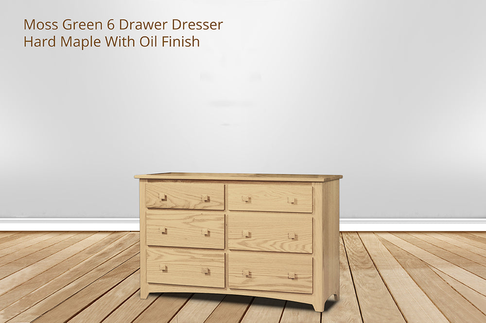 Moss Green 6 Drawer Dresser