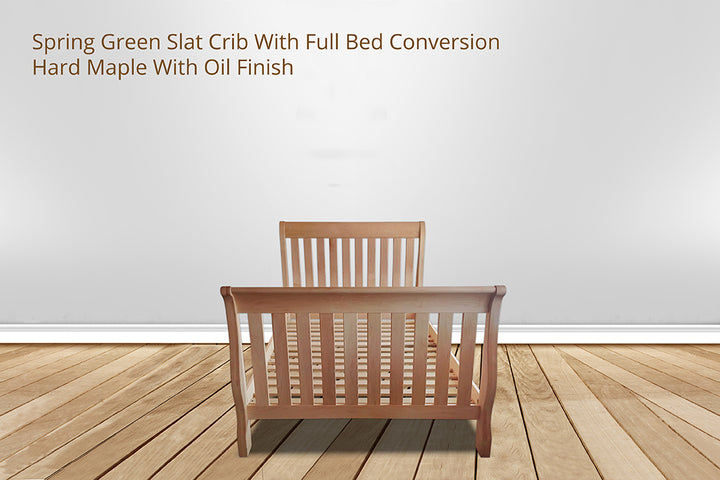Spring Green Sleigh Slat Crib