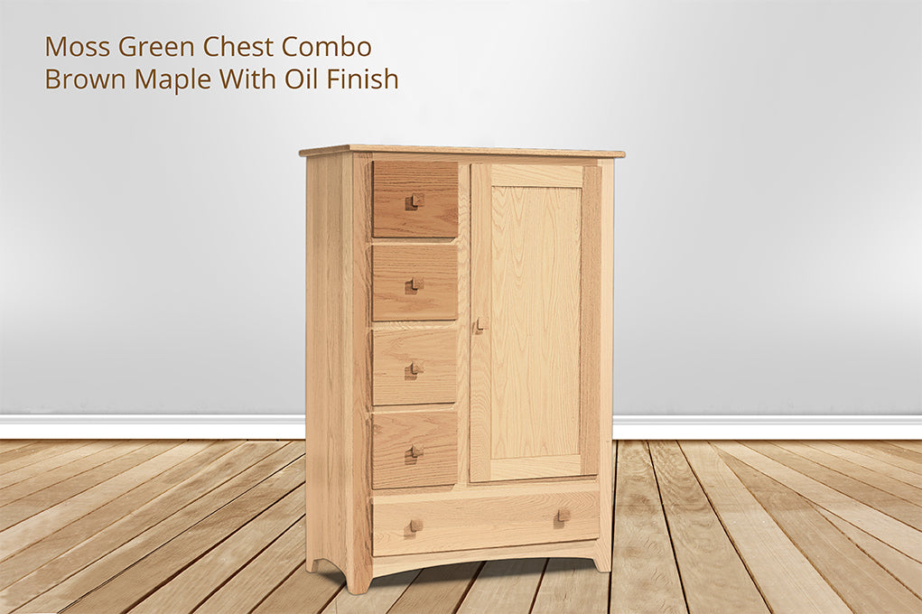 Moss Green 5 Drawer Chest Combo