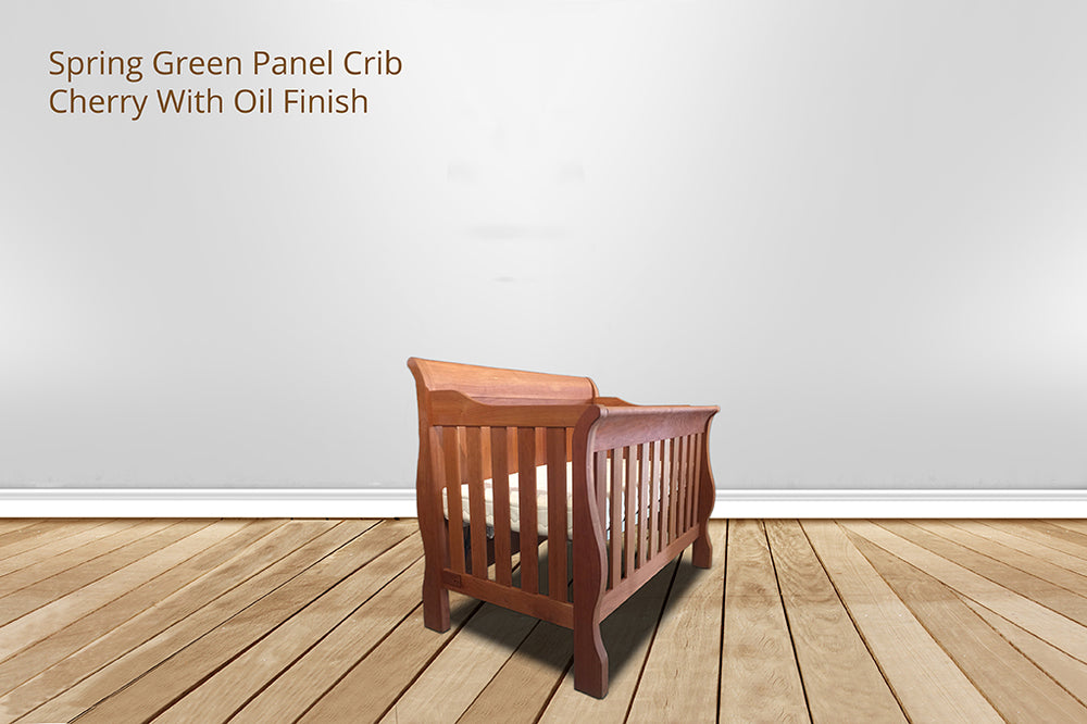 Spring Green Panel Crib