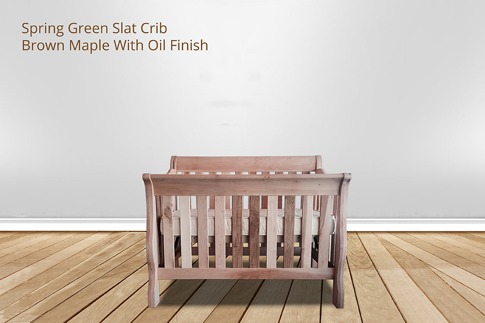 Spring Green Sleigh Slat Crib