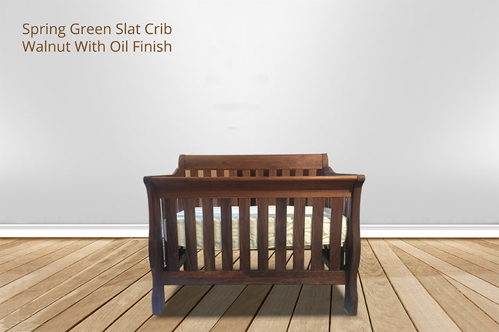 Spring Green Sleigh Slat Crib